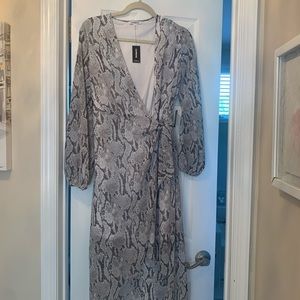Express snakeskin wrap dress